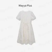 【梦露之约】Mayya Plus麦芽定制轻奢气质欧若风梭织连衣裙32527107