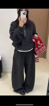 MNNN 77362新款时尚高端条纹套装