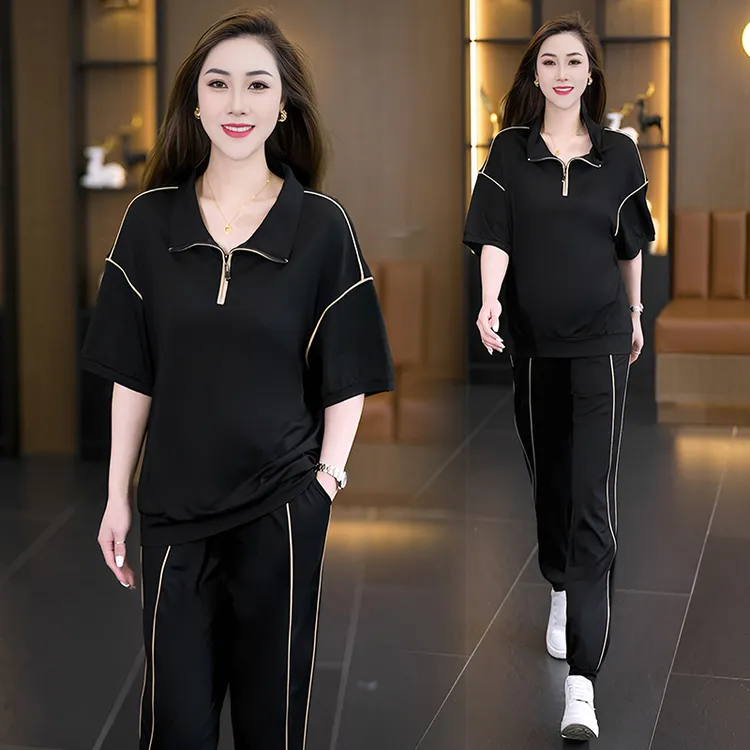 2025夏装时尚卫衣韩版夏季休闲短袖薄款显瘦休闲运动套装运动服女