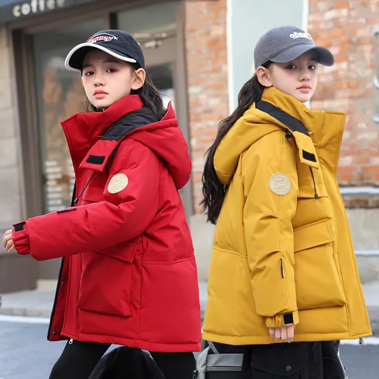 新款女童羽绒服中长款2025冬季洋气加厚男童中大童白鸭绒儿童冬装