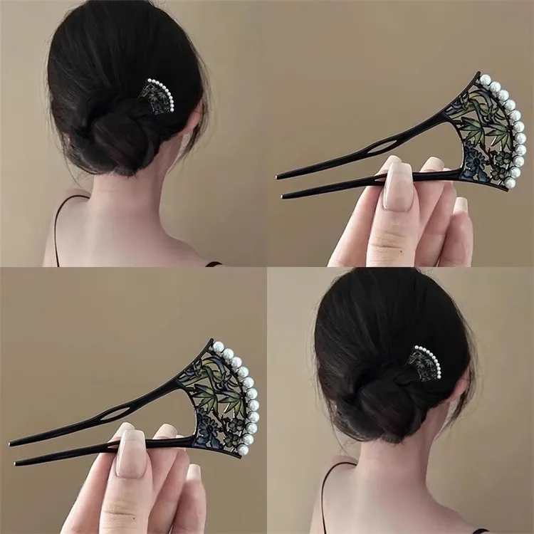 珍美妮民族风u型发钗新中式流苏发簪古风挽发头饰高级感簪子女盘