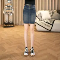 2025夏款高腰性感包臀裙经典四面修身显瘦牛仔短裙女