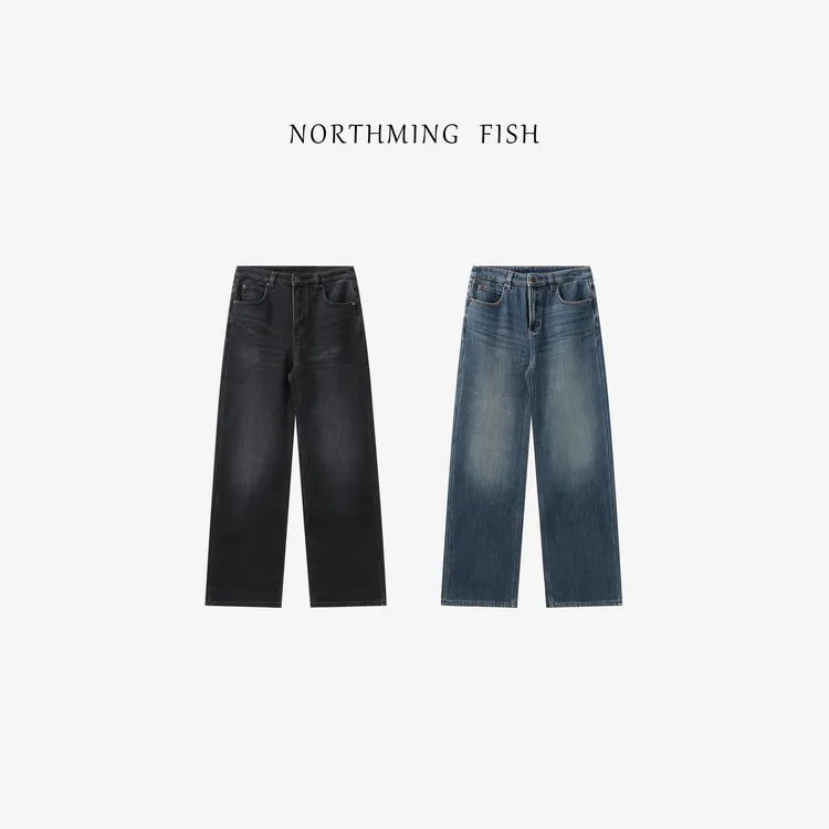 NorthMing fish「版型选手」经典有型 质感舒适保暖宝藏羽绒牛仔裤