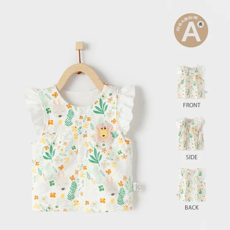 宝宝马甲纯棉春秋婴儿外穿坎肩女宝宝背心秋季小马甲可爱婴儿衣服