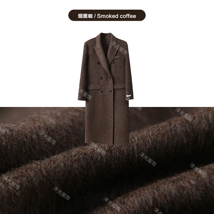 正肩气质宽松韩系复古经典双面羊毛毛呢大衣外套女装秋冬新款