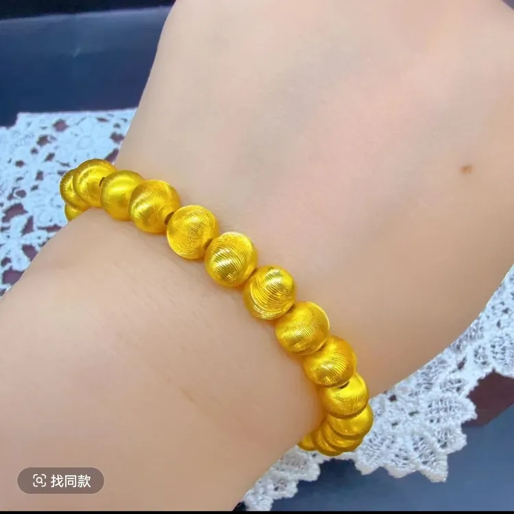 铜合金手链 简约风女可爱风金色黄色饰品精美串珠不掉色