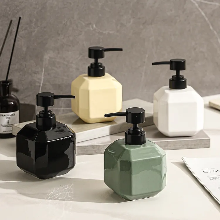 陶瓷乳液瓶酒店民宿家用浴室洗手液瓶洗发水沐浴露分装瓶按压空瓶