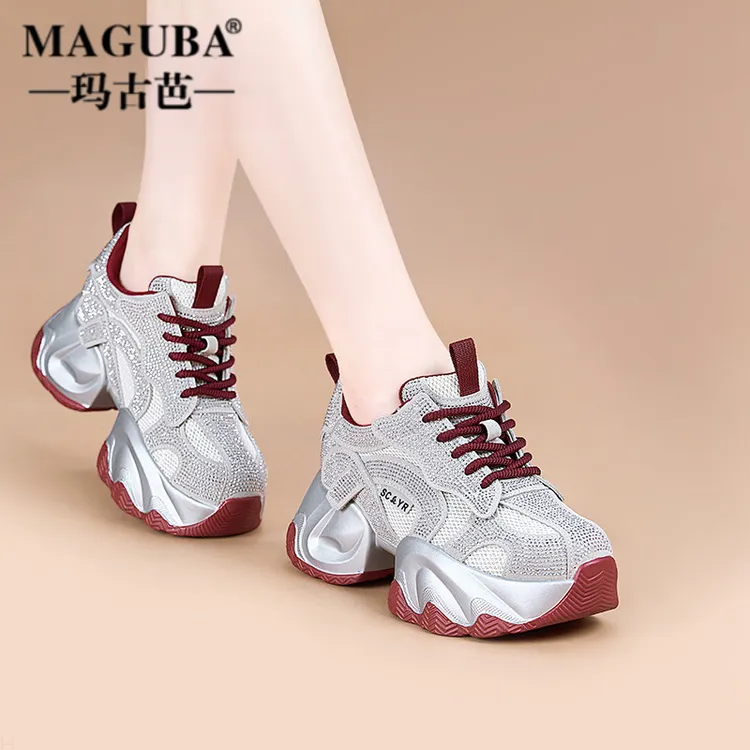 MAGUBA/玛古芭厚底运动鞋女款小个子软底百搭跑步透气时尚老爹鞋