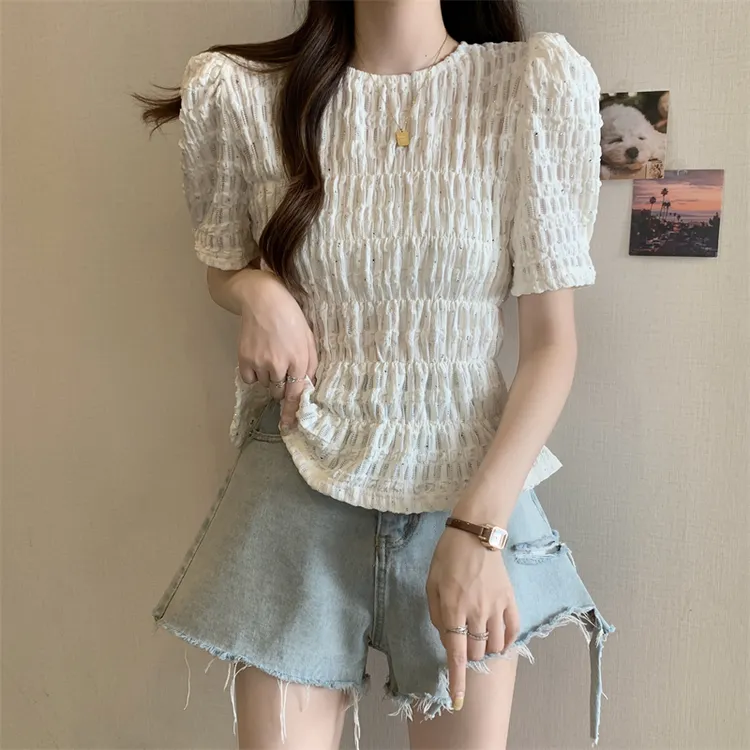 微胖妹妹大码时尚休闲衬衫女夏季韩版时尚新款修身显瘦短袖上衣潮