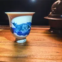 【虎酥酥】青花（烟雨青）子鼠杯 全手工绘制 主人杯