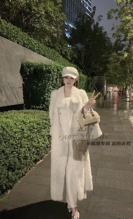 【小狐狸】2025/MFE|云上雪岛2.0小立领仿小湖羊毛时尚设计师款QY01