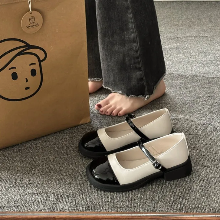 英伦小皮鞋女学生2025年春秋新款韩版圆头仙女玛丽珍鞋女平底单鞋