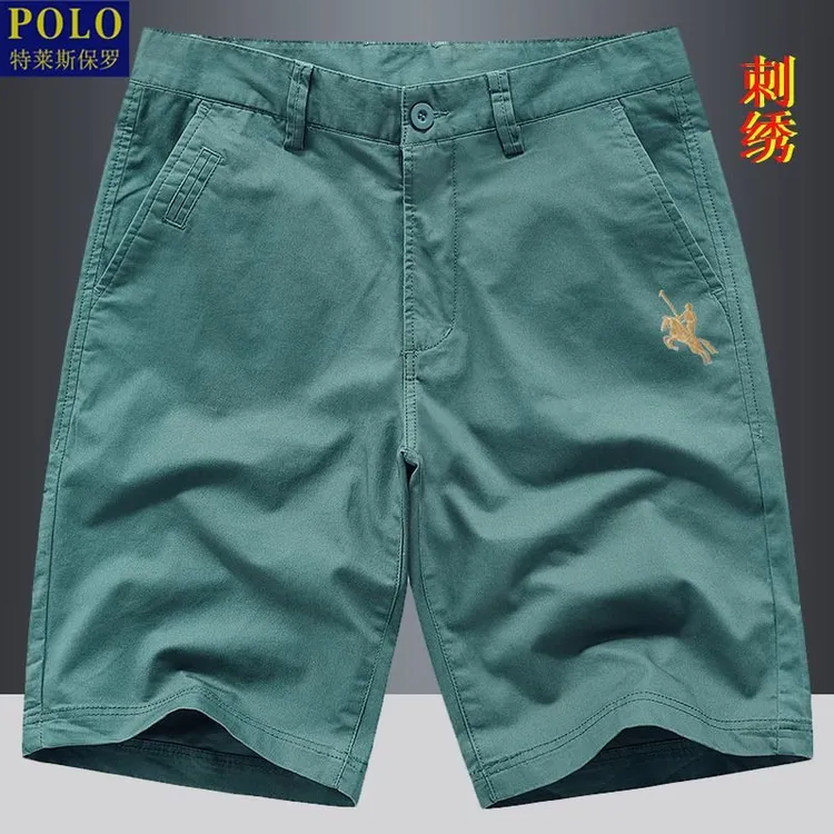 奥特莱斯保罗男士纯色五分裤短裤简约百搭宽松休闲纯棉中裤沙滩裤
