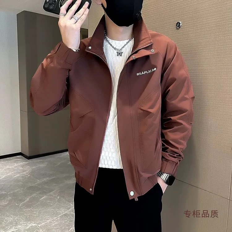 男士工装夹克2026春秋季新款立领纯色基础外套秋装休闲百搭上衣耐