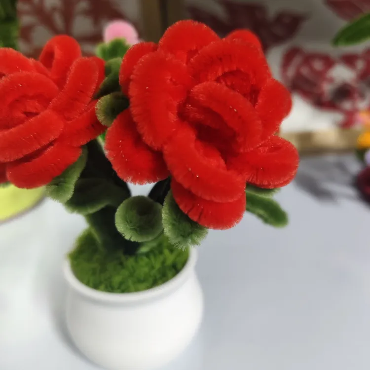 diy材料包含盆毛条花束玩具