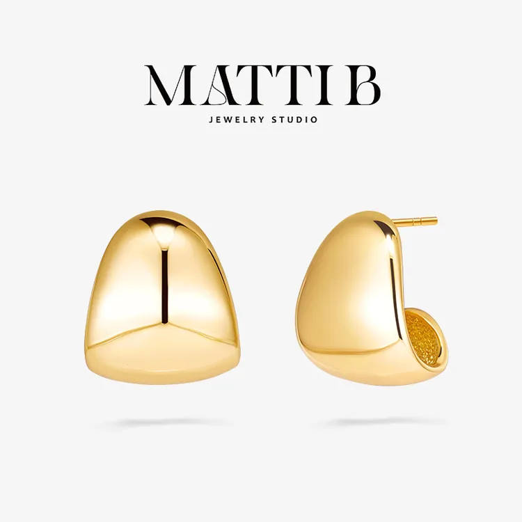 铜合金耳饰 小众独特设计高级感新款亮面气质时尚高端耳钉女2097 