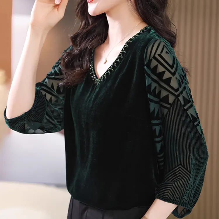 胖妈妈高品质时尚宽松上衣贵夫人洋气宽松衬衫中老年妈妈气质衬衣