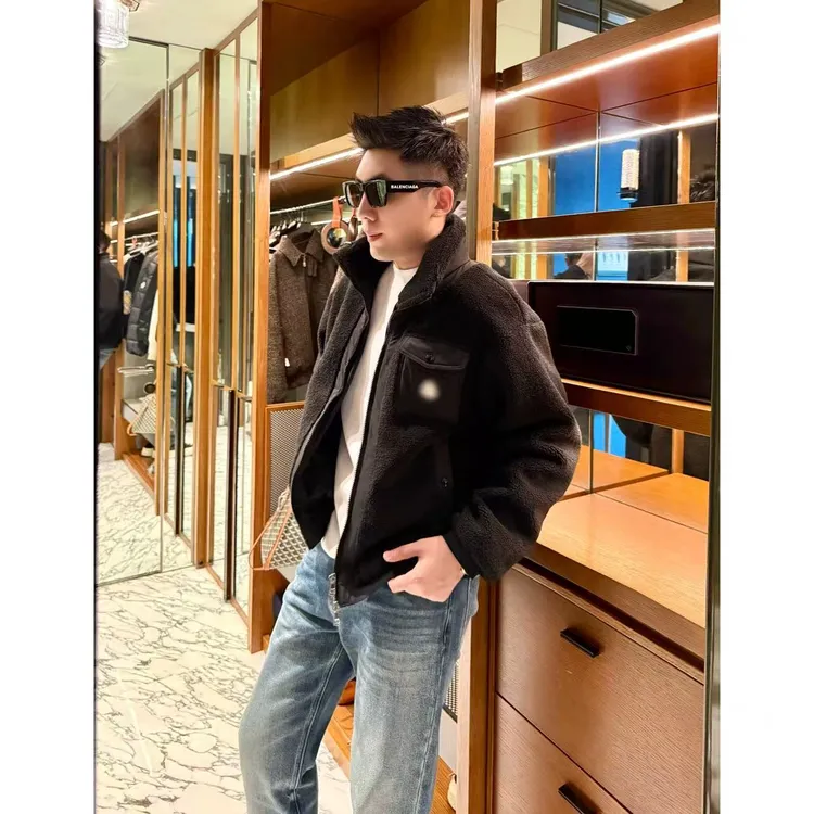 【摇粒绒外套】秋冬定制男士厚款立领贴袋个性情侣夹克外套李查德