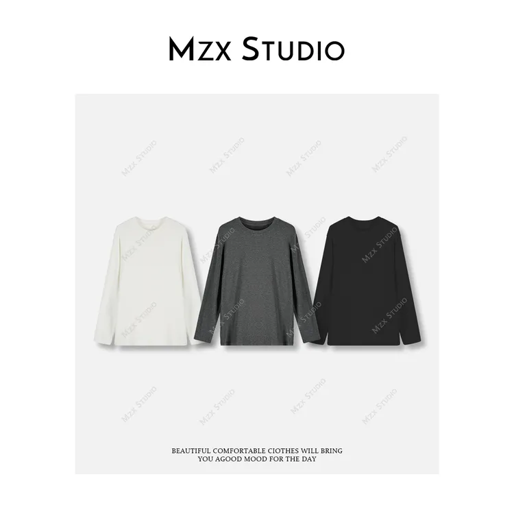 MZX 极简风莱卡羊毛面料舒适百搭长袖T恤上衣SY11822-Q