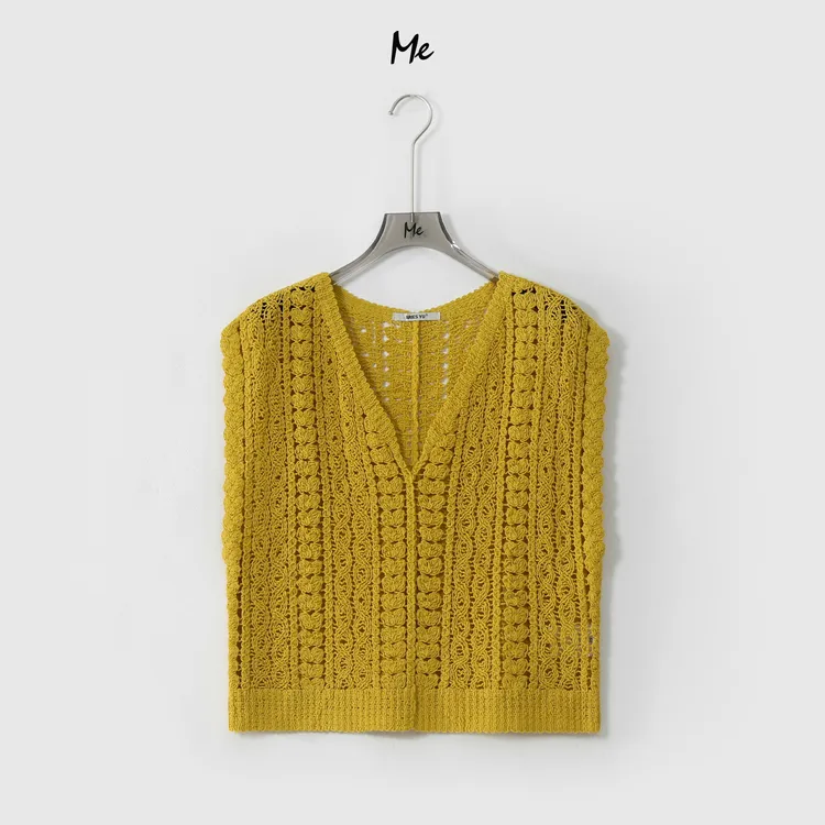 ME【南岛钩花坎肩】100棉钩花镂空显瘦舒适时尚百搭针织衫MESS5391