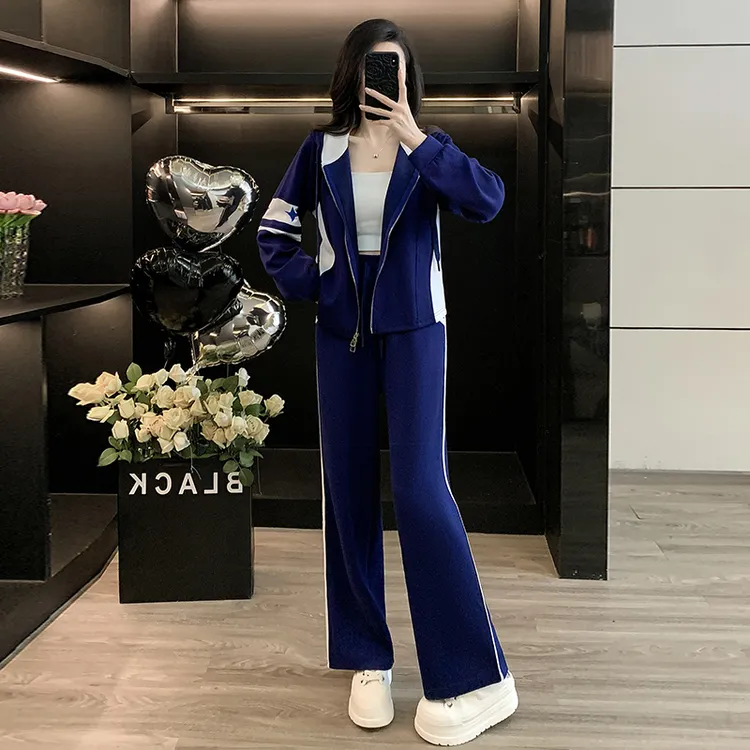 欧货休闲运动套装女春秋季2025爆款穿搭一整套连帽卫衣外套两件套