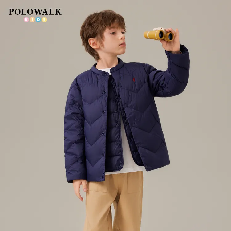 POLOWALK2025秋冬新品男童休闲时尚保暖简系圆领羽绒服W531K0221