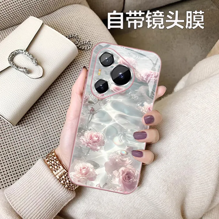 自带镜头膜适用华为pura70pro+手机壳70粉色玫瑰70pro潮牌70U新款