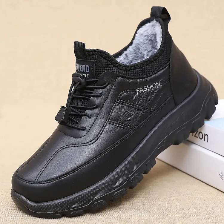 冬季老北京棉鞋男加绒加厚保暖中老年人户外休闲鞋软底防滑爸爸鞋