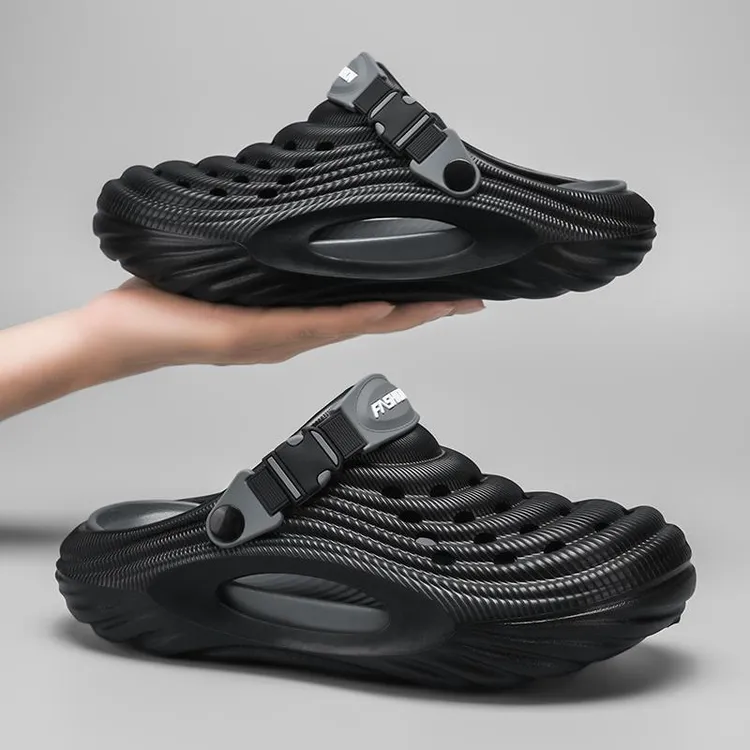 洞洞鞋男夏季外穿踩屎感防滑厚底沙滩凉鞋青少年两穿开车包头拖鞋