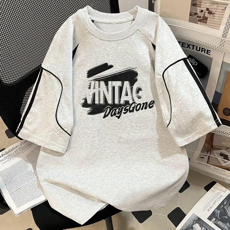 特肥大码300斤港式酷潮高街复古纯棉短袖t恤男女夏季宽松百搭上衣