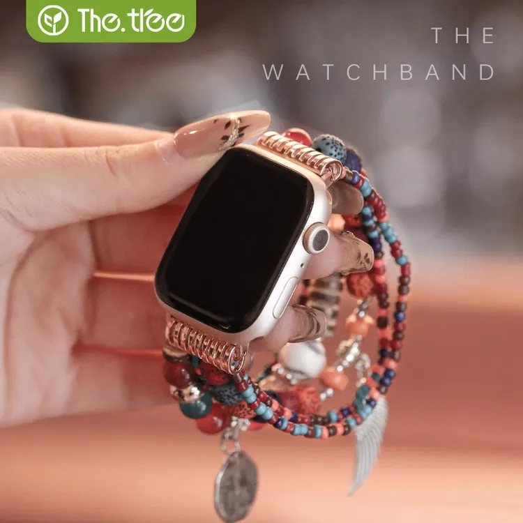 thetree适用苹果S10手表iwatch10手链applewatch9珠表带波西米亚