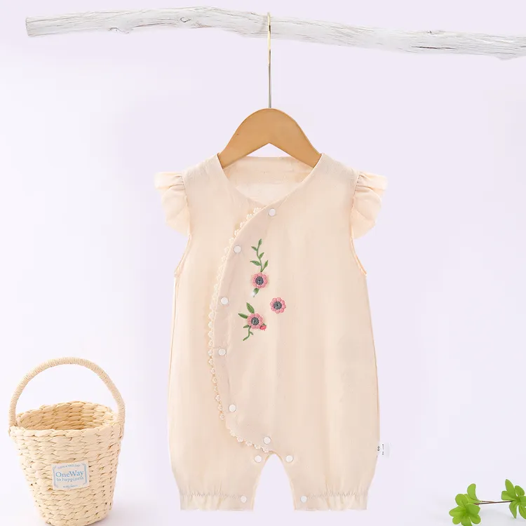 夏季薄款爬服女宝夏装公主连体衣国风淑女婴儿连体衣夏款哈衣宝宝