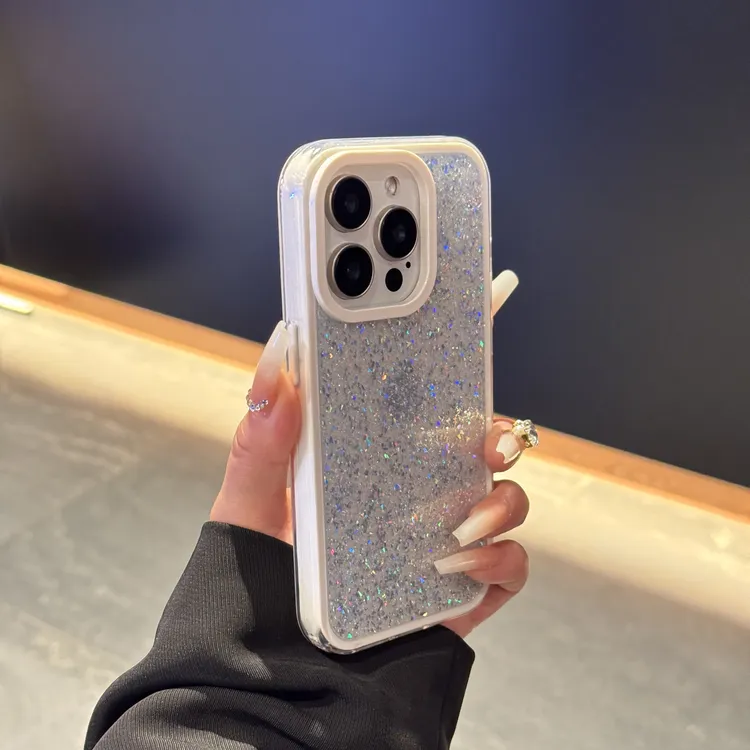 透明闪粉三合一适用iPhone16promax手机壳苹果15新款14个性13防摔