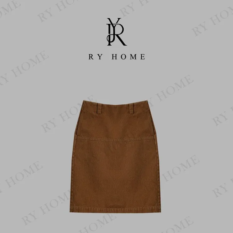 【容雨RYHOME】100%棉＋复古高腰A字半裙裙252Q1367