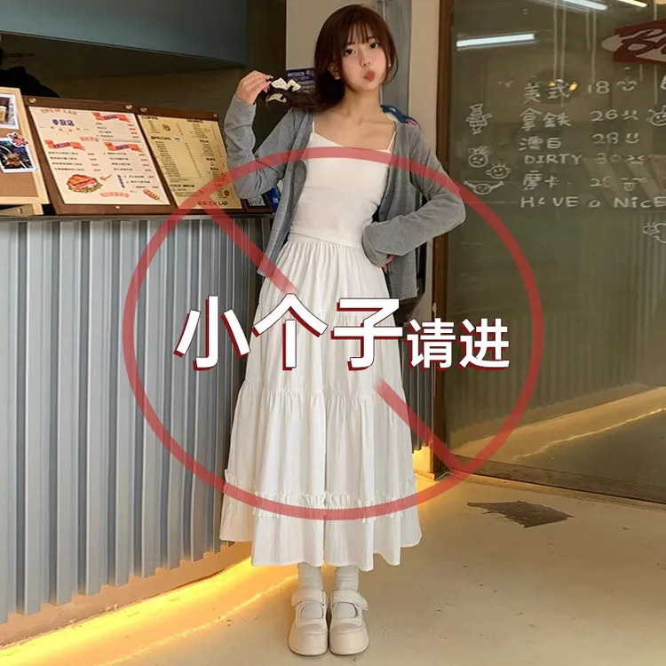 一米五矮小个子高腰显瘦百褶半身裙女2025夏季薄款中长款蕾丝伞裙