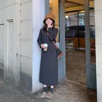 FUGUI RICH【圣日耳曼】小个子秋季新款连帽直筒毛衣裙法式中长裙