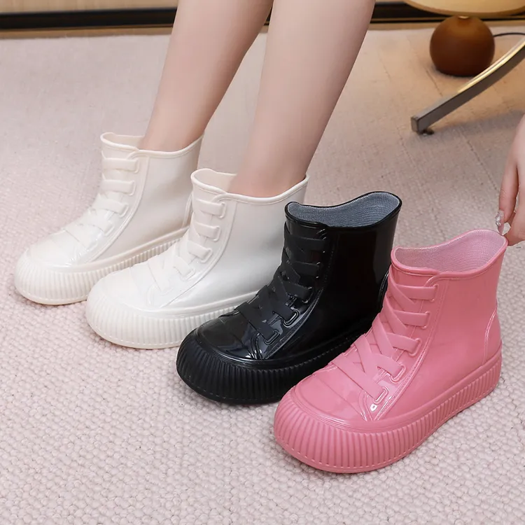 雨鞋女款短筒水鞋防水内增高雨靴加绒保暖耐磨成人学生胶鞋水靴女