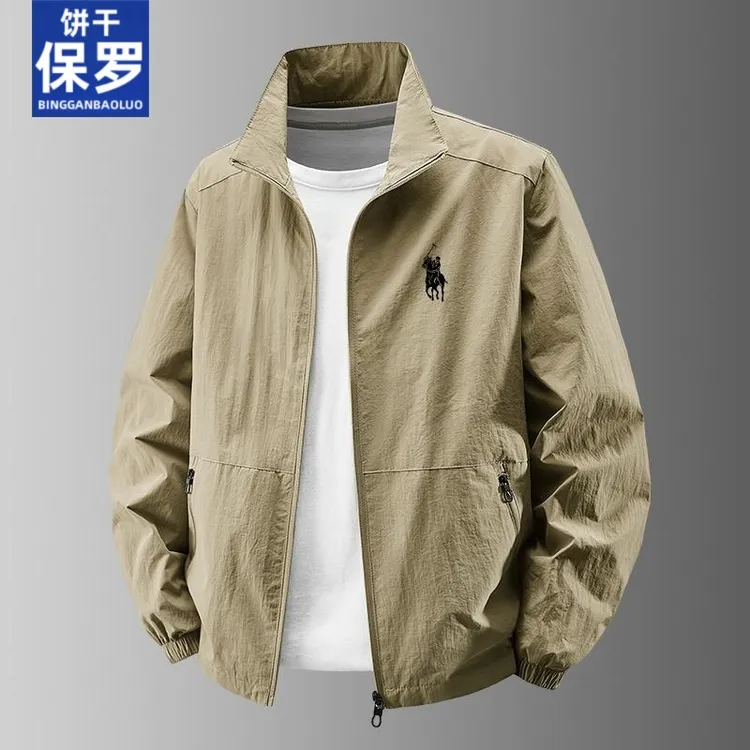 BG保罗春秋男士高品质夹克休闲宽松立领大码防风防水时尚潮流外套