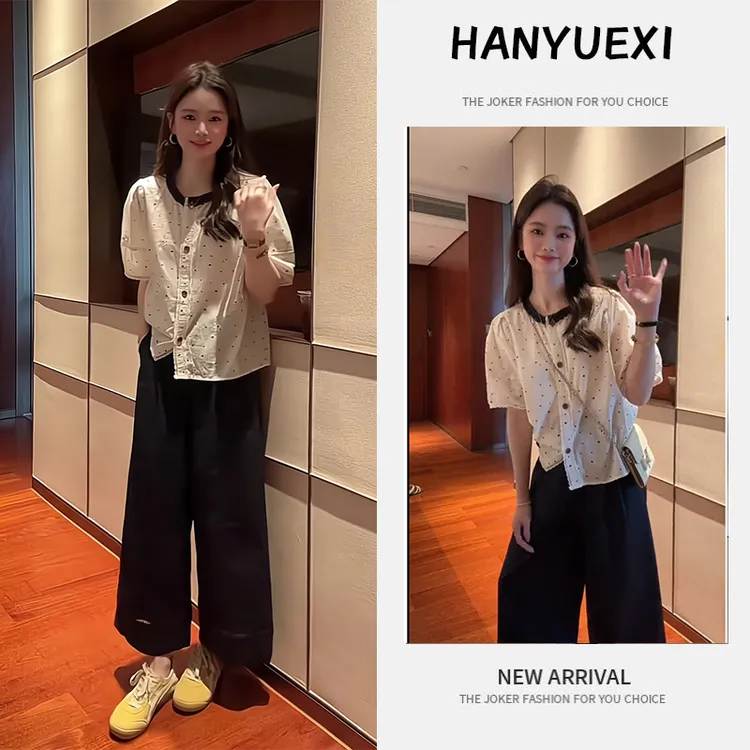 夏季一整套女装2025年新款韩版气质休闲减龄短袖上衣休闲裤两件套