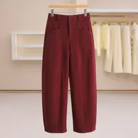 F7890-【M】韩版高腰直筒裤纯色休闲裤裤子#XMF58K016