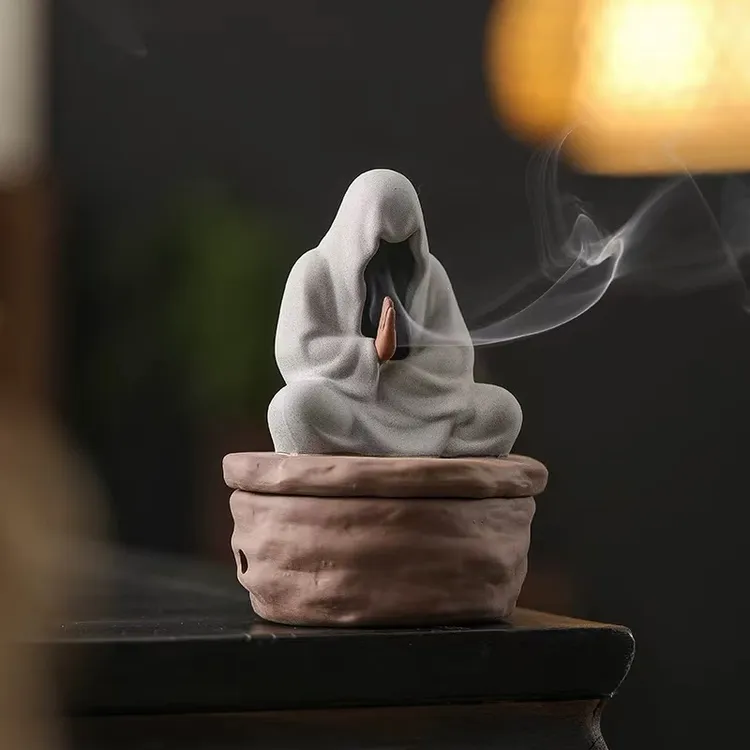 陶瓷盘香炉禅意无相佛新中式茶室茶台摆件高端创意茶宠香插线香