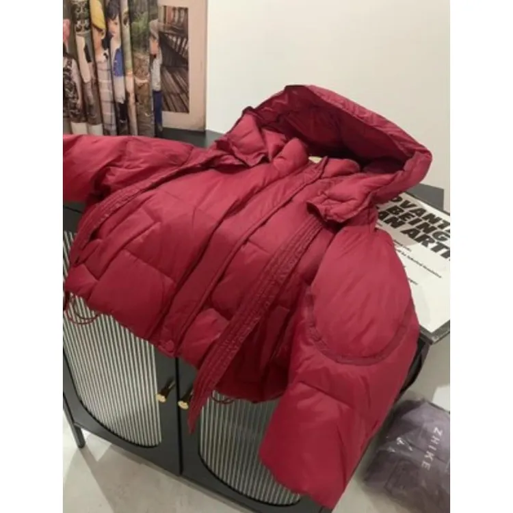 502027 韩版休闲时尚儿童舒适百搭保暖洋气飘带羽绒服