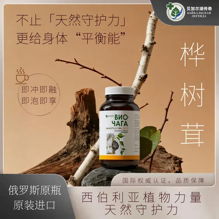 俄罗斯进口生物桦树茸冻干粉13g/瓶提取物
