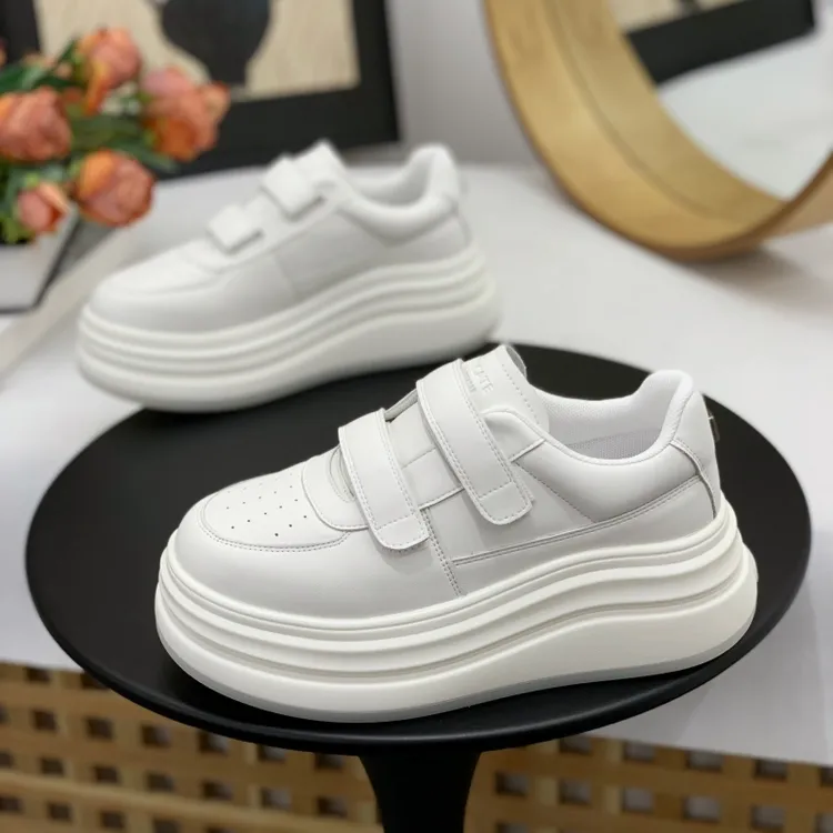 【韩国JTG&Shoes官方正品】魔术贴小白鞋女小个子增高休闲运动板鞋