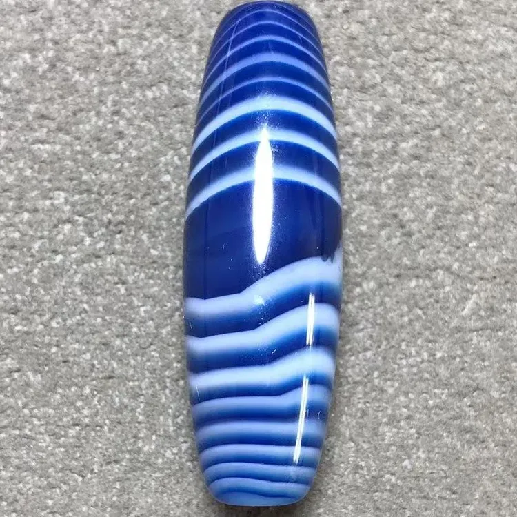 甄选精品蓝玛瑙玉髓珠珠吊坠(随机一个)尺寸12.5*40mm左右