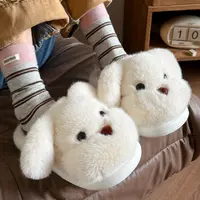 居家卧室加绒保暖棉拖鞋女2025年秋冬女百搭防滑厚底包头毛毛拖