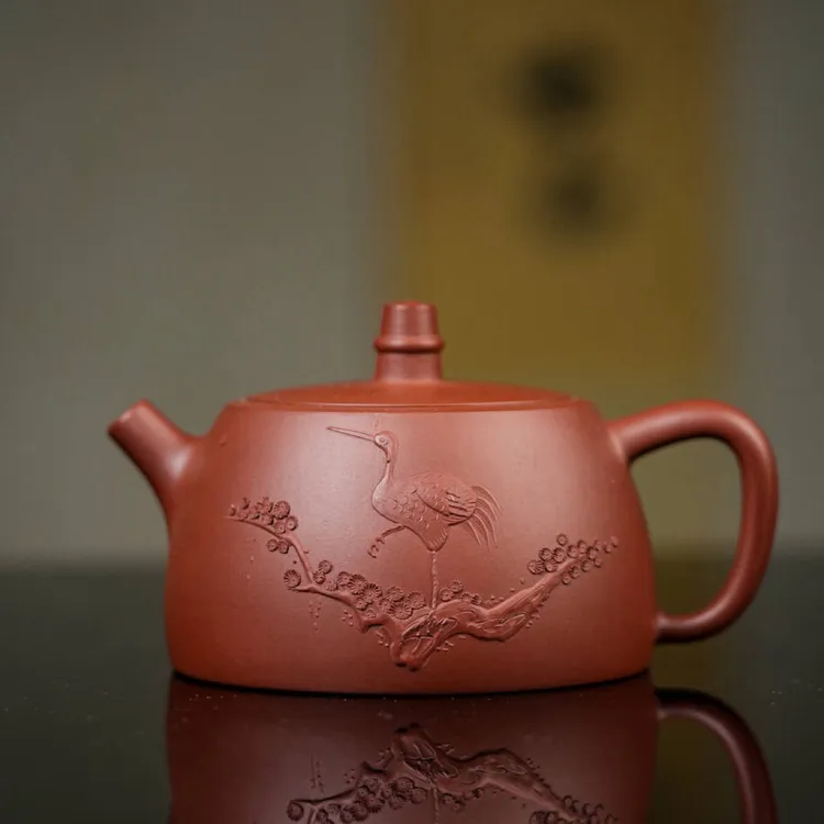 作者：吴敏（工艺美术师）  品名：松鹤延年 泥料：底槽清 180cccc 