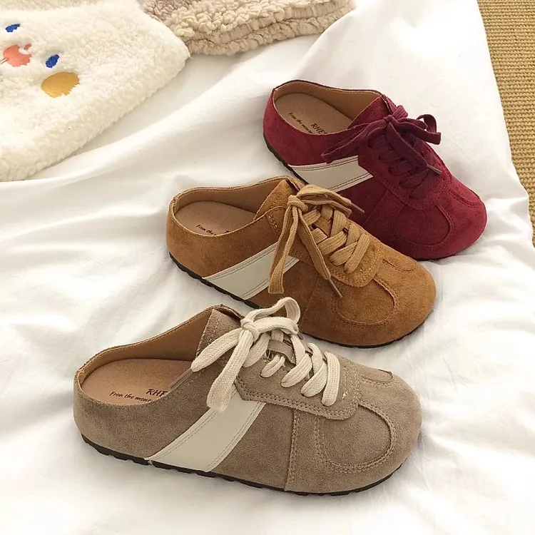 厚底勃肯鞋包头半拖鞋女外穿2025新款春夏季一脚蹬无后跟单鞋凉拖