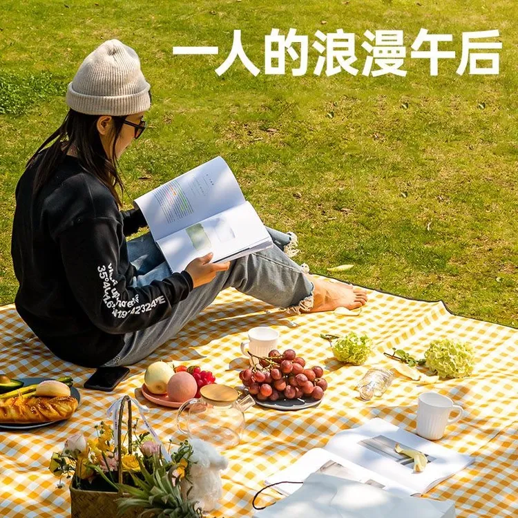 野餐垫户外徒步休闲公园坐垫加厚便携带野外野炊垫露营帐篷防潮垫