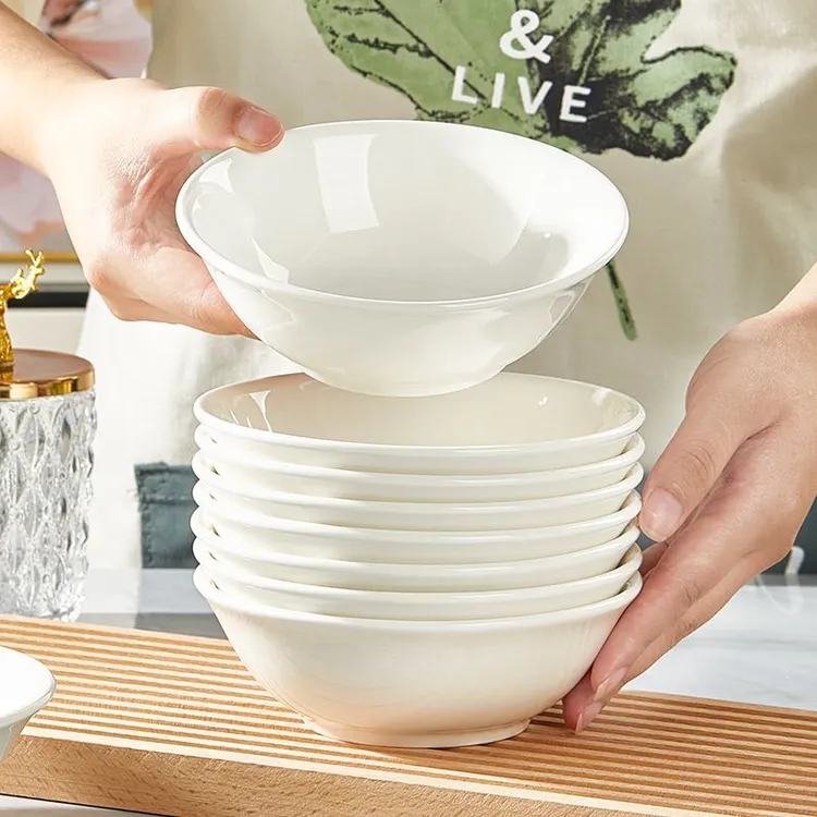 纯白陶瓷米饭碗2025新款碗家用吃饭加厚防烫耐高温釉下彩可微波炉